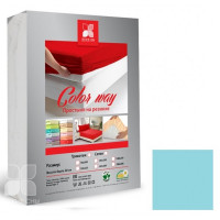 Простыня на резинке трикотажная "Color way" 140х200 бирюзовый